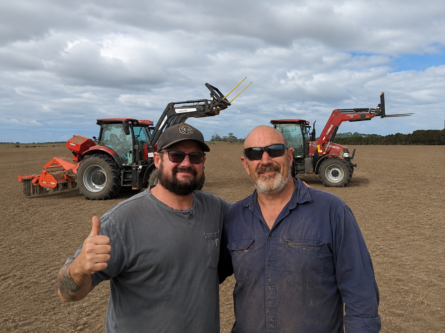 Peter and mate on the farm — Bluegrass Pastoral, Phillip Island